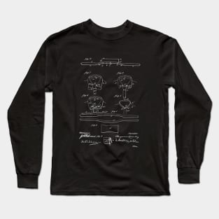 Shirt Collar and Necktie Vintage Patent Drawing Long Sleeve T-Shirt